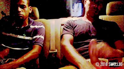 Straight latino mechanic shows off his cock with me in the car