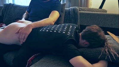Amateurboy gets his first spanking ever
