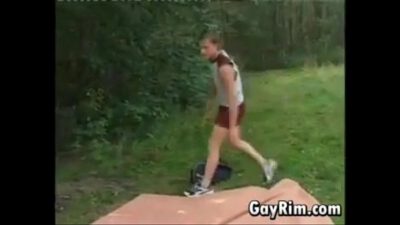 Young Bareback Fun Outside