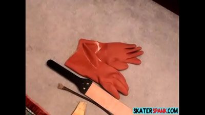 Young guy gets rough paddling across his tight bare ass