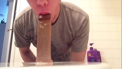 Amateur Blonde guy sloppy dildo deepthroat -On Onlyfans now Link in profile!