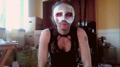 Sissyboy Oznob shows his sex toys