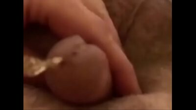 Small cock peeing at gas station and shower